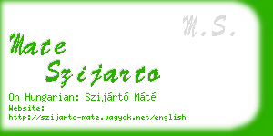 mate szijarto business card