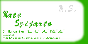 mate szijarto business card